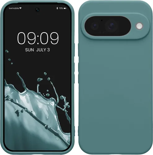 Vista 103 de kwmobile Funda compatible con Google Pixel 9 - Funda protectora delgada de TPU para teléfono - Acabado mate suave - Piedra antigua