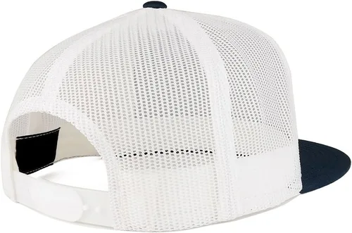 Vista 3 de Trendy Apparel Shop Flexfit Brand 5 Panel 2 Tone Flatbill Mesh Classic Snapback Cap
