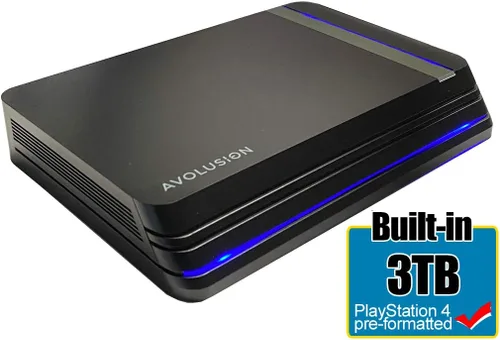Vista 2 de Avolusion HDDGear Pro X 3TB USB 3.0 Disco duro externo para juegos (preformateado para PS4 Pro, delgado, original)