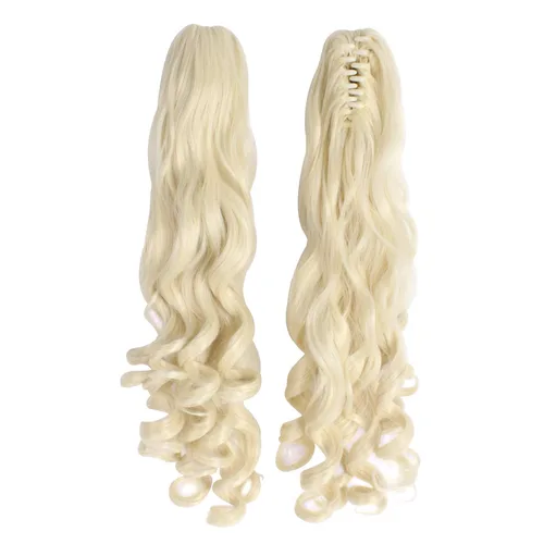 Vista 58 de Peluca MapofBeauty Lolita para disfraz, cabello largo, rizado, con coleta, Blanco