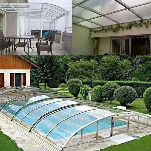 Vista 6 de Hoja de policarbonato para techos, paneles de techo de policarbonato transparente, lámina de plástico acrílico, protección UV, cubierta impermeable
