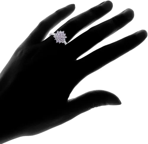 Vista 4 de Ice Gems - Anillo de plata de ley con amatista auténtica