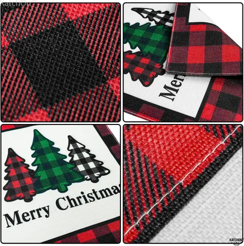 Vista 3 de KatchOn Merry Christmas Garden Flag - 12x18 Inch, Double Sided Yard Decorations for Outside House Banner
