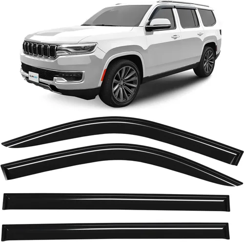 Vista 10 de CLIM ART - Protectores de lluvia increíblemente duraderos para Jeep Cherokee 2014-2023, deflectores de ventana originales con cinta adhesiva