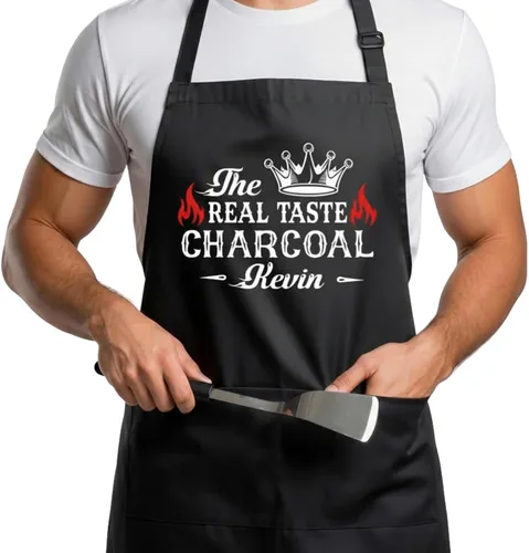 Vista 10 de Delantales personalizados para parrilla para hombres, regalos para hombre para el día del padre, delantales de chef a la parrilla de barbacoa