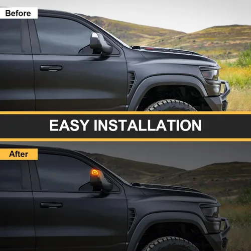Vista 3 de Espejo de remolque lateral, luces intermitentes LED compatibles con Ram 1500 2010-2023/para Ram 1500 Classic 2019-2022/para Ram 2500 2010-2018