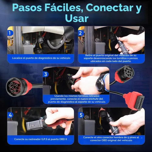Vista 5 de Autel J1939 9 Pin al cable adaptador hembra OBD2, trabajo con escáner