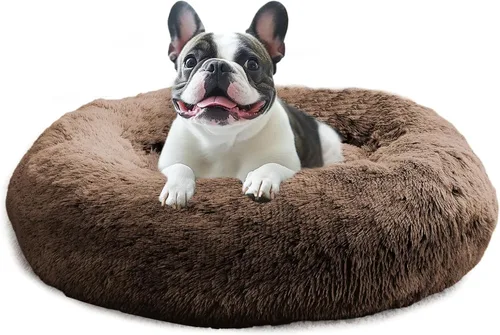 Vista 26 de JOLLYVOGUE - Cama calmante para perros y gatos pequeños y medianos, antiansiedad, redonda, suave, acogedora con parte inferior antideslizante