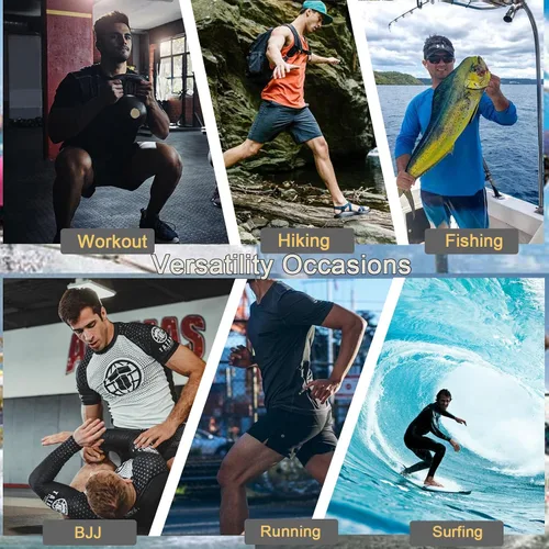 Vista 6 de Camisetas de manga larga para hombre, con protección solar UPF 50+, Jiu Jitsu, para deportes, fitness, gimnasio, natación