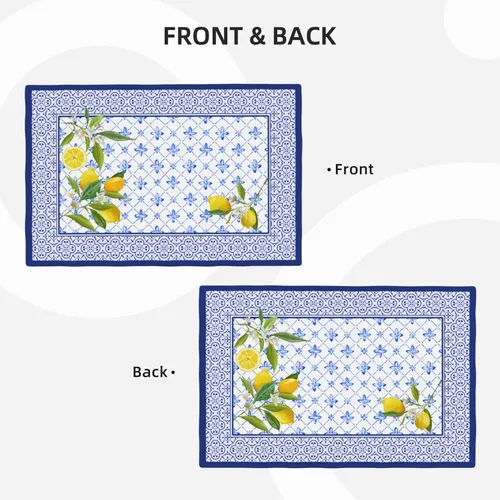 Vista 3 de Juego de 4 manteles individuales de lino lavables para cocina, comedor, decoración de mesa