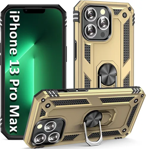 Vista 10 de ADDIT Funda para iPhone 13 Mini iPhone 13 Mini, con soporte de anillo, soporte magnético para automóvil, grado militar, resistente, para iPhone 13