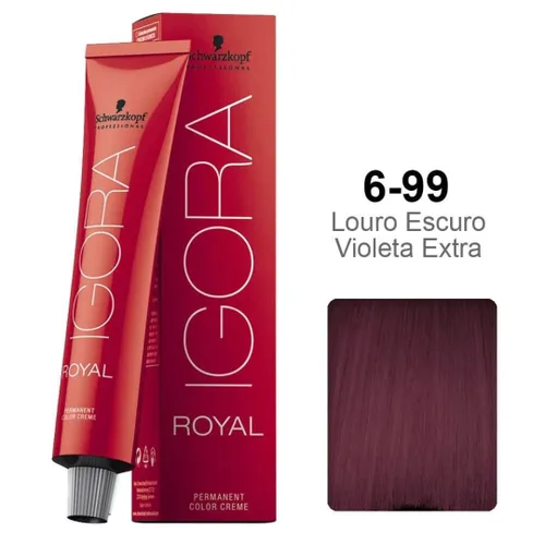 Vista 2 de Schwarzkopf Professional Igora Royal - Coloración permanente para el cabello, 6-99, rubio oscuro violeta extra, 2.1 onzas (60 g)