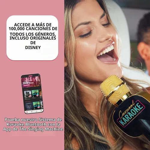 Vista 4 de Máquina de Karaoke en Auto para Niños y Adultos, Micrófono de Karaoke en Auto 2.0 - Micrófono de Karaoke Inalámbrico y Bluetooth con Efectos