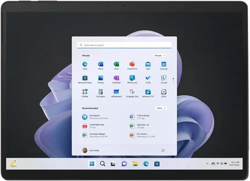 Vista 2 de Microsoft QEZ00018 Surface Pro 9 Tableta táctil de 13 pulgadas, Intel i5, 8 GB/256 GB, paquete de grafito Surface Pro Keyboard, Surface Slim Pen 2