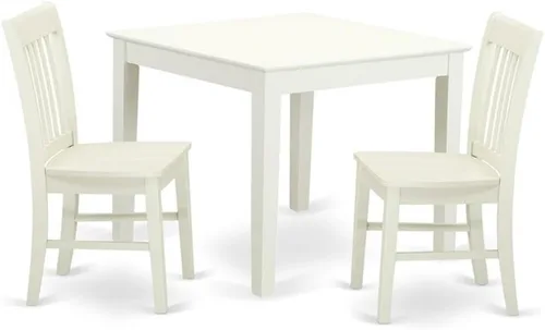 Vista 11 de East West Furniture OXNO5-LWH-W - Juego de comedor de 5 piezas, incluye una mesa cuadrada y 4 sillas de comedor de cocina, 36 x 36 pulgadas