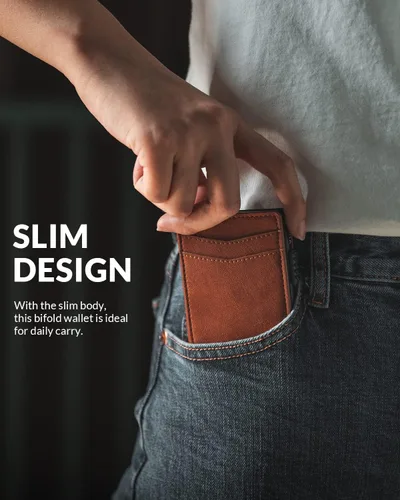Vista 31 de VULKIT Billeteras delgadas para hombre, con bloqueo RFID, diseño minimalista con capacidad para hasta 11 tarjetas, Negro -, Minimalista