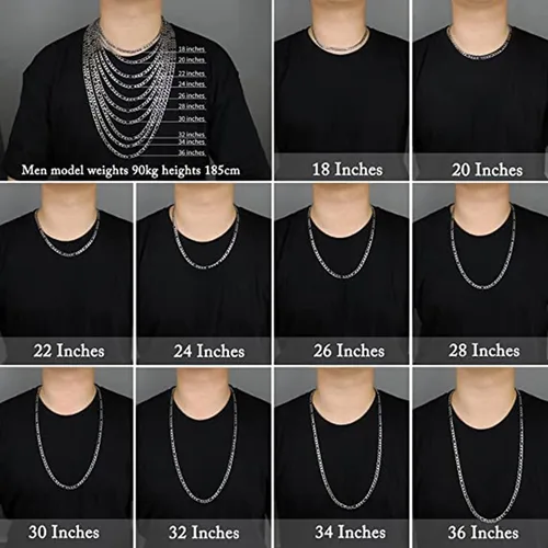 Vista 4 de SANNYRA Figaro - Collar de cadena de acero inoxidable para hombres y mujeres