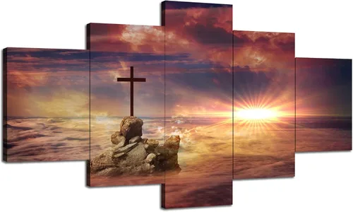 Vista 40 de Arte de Pared Cristiano Símbolo Religioso Cuadro Enmarcado Pintura de Cruz de Cristo Cruces Decoración de Pared Impresión en Lienzo de Cruz Póster