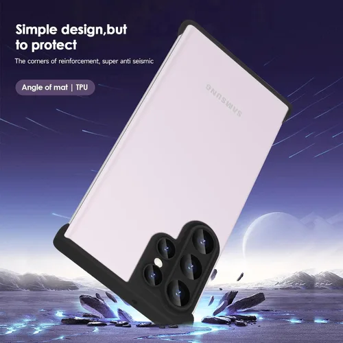 Vista 4 de Losin Funda compatible con Galaxy S24, diseño sin bordes, protección de lente de cámara, delgada, ligera, de silicona suave, sin marco, a prueba