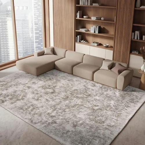 Vista 22 de SAFAVIEH Ocean Shag Collection - Alfombra decorativa, 2 x 3 pies, marfil, hecha a mano, sólida, 2.4 pulgadas de grosor, ideal para zonas de alto