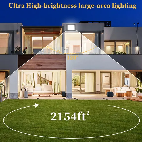 Vista 3 de Paquete de 4 luces de inundación LED de 100 W, luces de seguridad superbrillantes de 11000 LM, luz de inundación impermeable IP66 para exteriores