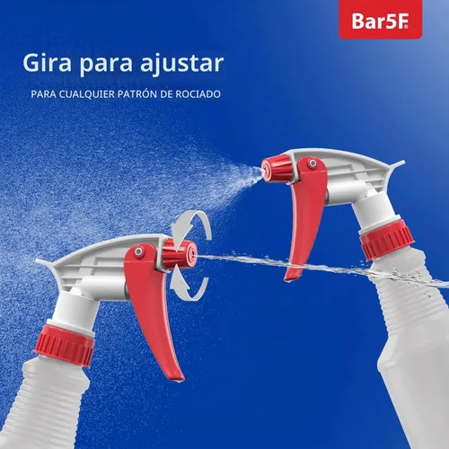 Vista 4 de Bar5F Plastic Spray Bottles, 16 Oz, Pack of 4 (Red)