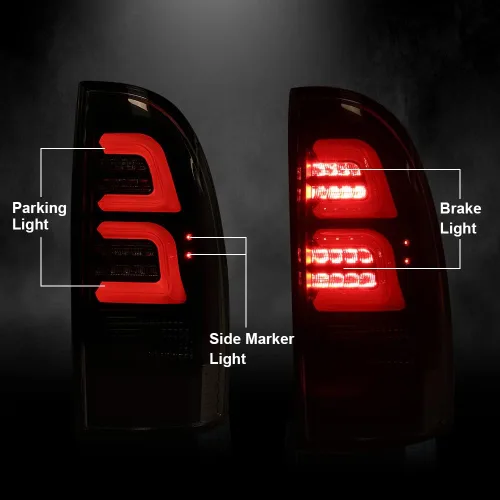 Vista 4 de G-PLUS Luces traseras LED montaje de la lámpara de freno trasero tubo bar Fit Toyota Tacoma 2005-2015 luces traseras de estacionamiento cromo