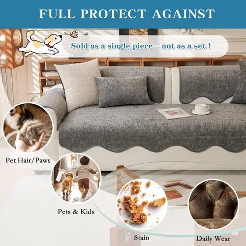 Vista 3 de MYSKY HOME Funda para Sofá de Perro, Fundas para Sofá Seccional, Fundas para Sofá de 4 Cojines Apto para Mascotas, Funda de Sofá Lavable, Protector