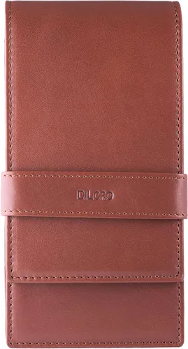 Vista 7 de DiLoro Estuche de cuero para bolígrafo cuádruple, soporte para cuatro bolígrafos y lápices Nappa Negro