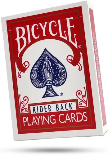 Vista 3 de Magic Makers Baraja de bicicleta en blanco con respaldo rojo (paquete de 2)