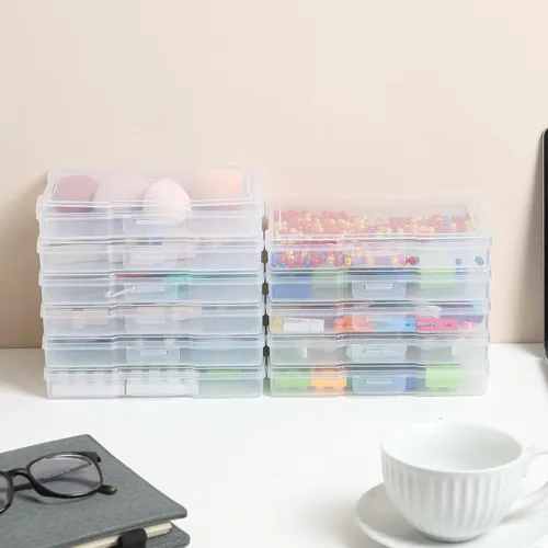 Vista 6 de novelinks Cajas transparentes de almacenamiento de fotos de 5 x 7 pulgadas – Estuches organizadores de fotos, organizador de fotos, cajas
