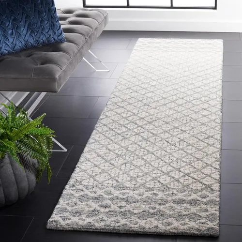 Vista 18 de SAFAVIEH Abstract Collection - Alfombra decorativa, 2 x 3 pies, azul y marfil, lana hecha a mano, ideal para zonas de alto tráfico en entrada, sala