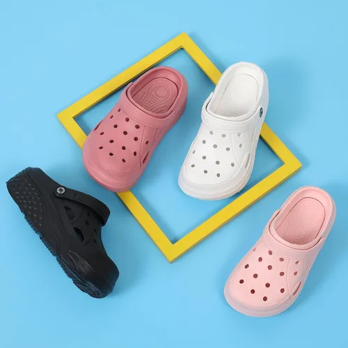 Vista 7 de SECHRITE Zuecos de plataforma para mujer, zapatos de jardín, impermeables, para playa, piscina, sandalias de verano, pantuflas para el hogar, serie