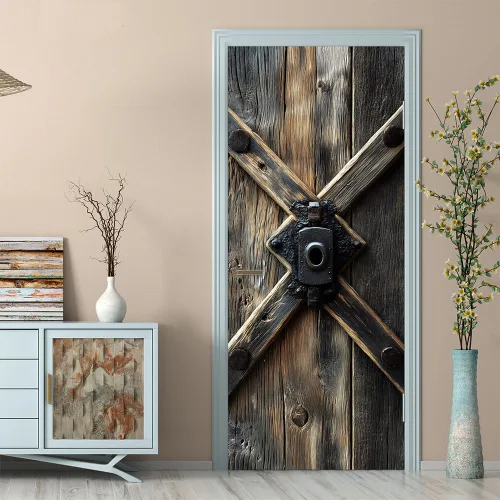 Vista 35 de Adhesivos 3D para puerta, murales para despegar y pegar, puerta de madera, papel tapiz autoadhesivo, extraíble, PVC, impermeable, póster para Puerta