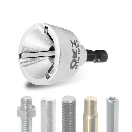 Vista 7 de 2 piezas de juego de herramientas de desbarbado y achaflanado, broca de desbarbado externa, broca avellanada para ajuste de 1/8"-3/4" (3mm-19mm)