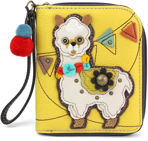 Vista 28 de Chala - Cartera con cremallera, para muñeca, 8 ranuras para tarjetas de crédito, piel sintética resistente Bluebird - Verde azulado
