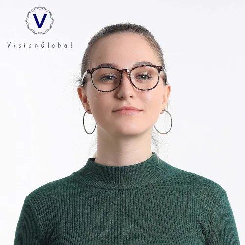 Vista 6 de VisionGlobal Ahorra un 30 % en dos pares de anteojos de bloqueo de luz azul (floral rosa frío y floral rojo escalofriante)