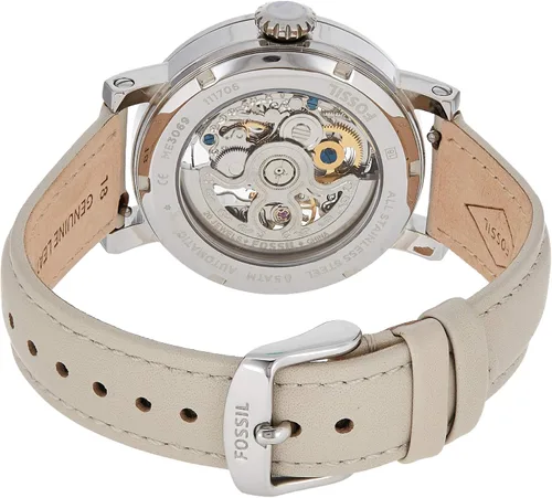 Vista 3 de Fossil me3069Original de la mujer Novio automática esqueleto reloj de acero inoxidable con banda de piel blanco
