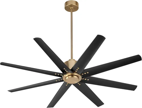 Vista 10 de LUZAIRE DESIGN Oxygen 3-108-6 I Fleet - Ventilador de techo moderno de 8 aspas de 72 pulgadas con control de pared, motor reversible de seis Latón