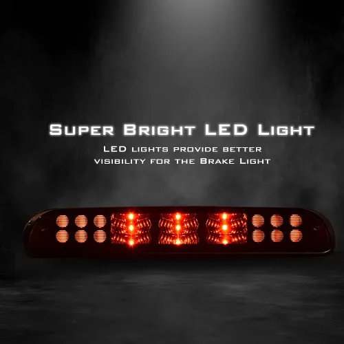 Vista 6 de Tercera luz de freno trasera LED lámpara de cola de carga compatible con Ford F250 F350 F450 F550 Super Duty 1999-2015 Lente roja Partes inferiores