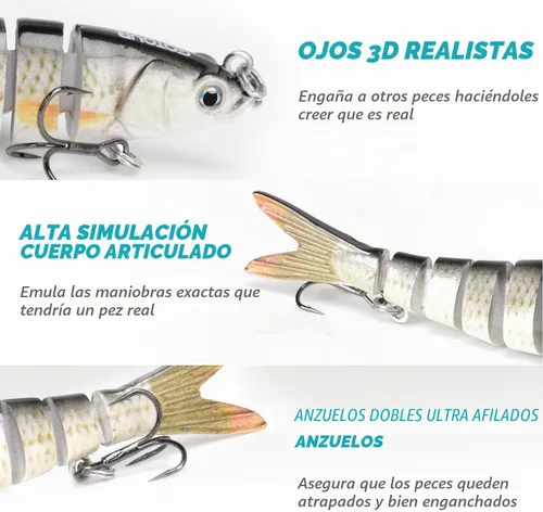 Vista 3 de GOTOUR Jointed Swimbaits, Easy Catch Fishing Lures for Bass Trout Crappie A1-4"-0.4oz