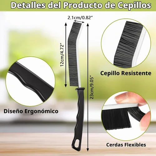 Vista 5 de Cepillo de Limpieza para Hendiduras, 10 Piezas Suministros de Limpieza Herramientas de Cepillo de Limpieza, Cepillo de Hendiduras de Cerdas Duras