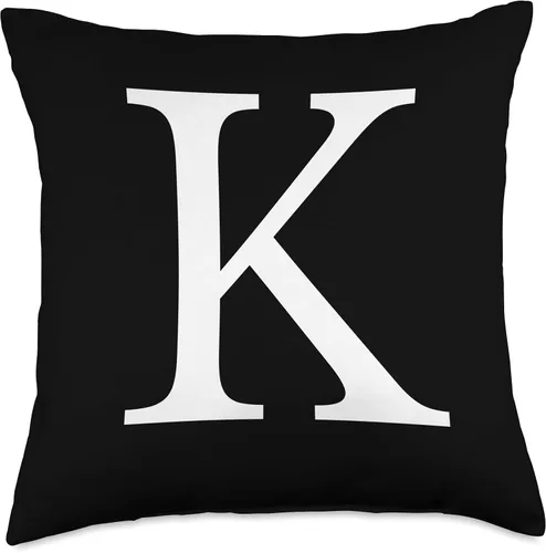 Vista 5 de Plaid Boutique Cute & Classy Black White Monogram Letter K - Almohada (16.0 x 16.0 in), multicolor