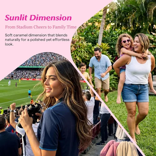 Vista 2 de Ve Sunny Extensiones de cabello clip-in de cabello humano real con reflejos, extensiones de cabello con clip para cabello corto, marrón oscuro
