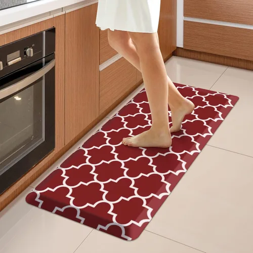 Vista 84 de WISELIFE Tapete de cocina acolchado antifatiga, 17.3 x 28 pulgadas, antideslizante, resistente, de PVC, ergonómico, impermeable, cómodo