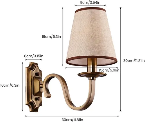 Vista 6 de Aiwen Vintage moderno aplique de pared lámpara de pared lámpara de pared de latón macizo accesorio de montaje 1 luz