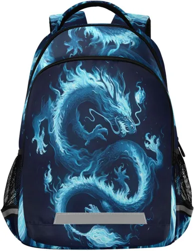 Vista 16 de ALAZA Mochilas de viaje con diseño de mariposa, luna y estrella, color azul turquesa, mochila escolar para hombres, mujeres, adolescentes y niños