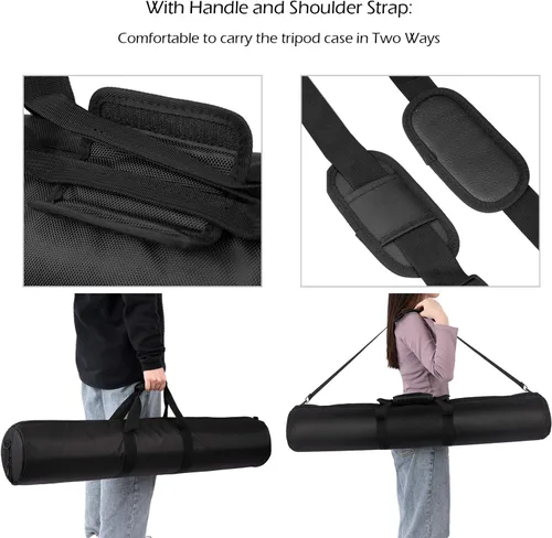 Vista 4 de Meking Bolsa de transporte acolchada de 39 pulgadas, funda de transporte resistente para trípode de fotografía con correa para soportes de luz
