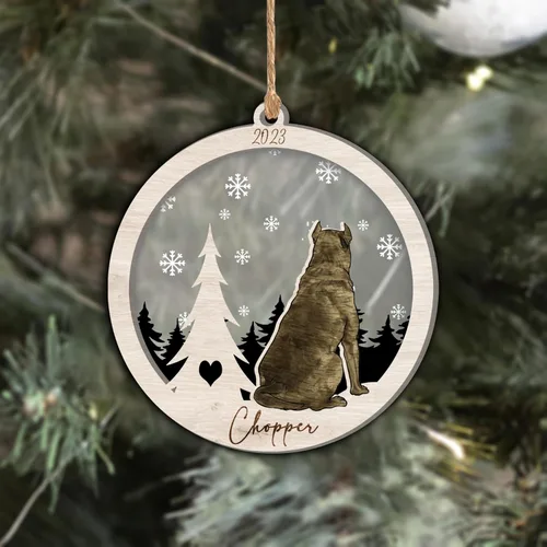 Vista 14 de Nazenti Adorno de Navidad conmemorativo personalizado, regalo personalizado de recuerdo de perro, condolencias por pérdida de mascotas, sabueso