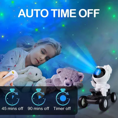 Vista 5 de Proyector de estrellas y galaxias astronautas, luz nocturna, 360° Space Man Lunar Rover Buddy Starry Nebulosa Proyector de techo Cielo LED Starlight